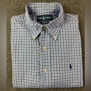 Ralph Lauren Classic Fit Mens 100% Cotton Short Sleeve Button Down Shirt Size M